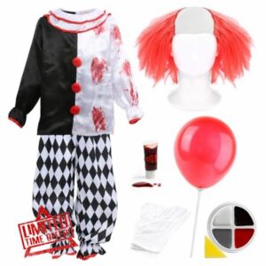 Kids Deluxe Killer Clown Costume - Clown Top & Trousers