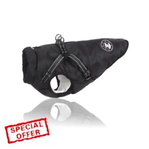 Warm Dog Coats Waterproof Upgrade Dog Clothes for Winter Cold Weather Cozy Dog Coat Dog Jacket with Harness for Small Medium Large Dogs