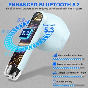 Bluetooth 5.3 Headphones Mini Wireless Headphones In Ear with ENC Noise Cancelling Mic