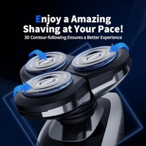 2023 Upgraded Mens Cordless Electric Razors Beard Shavers for Men Face 3 in 1 Waterproof Rotary Shavers