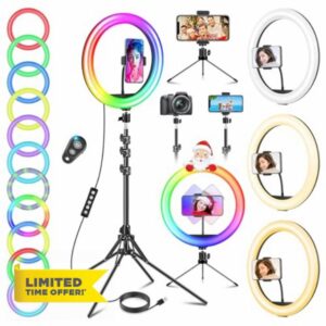 12'' Ring Light with Tripod Stand & Phone Holder Tall 177cm/70''