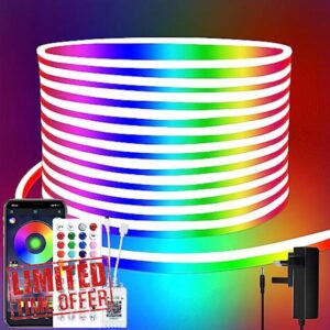 segrass LED neon Lights Strip 10M 24v RGB LED neon Light Strip with Remote