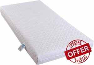 Thick Cot Bed Mattress 160x80 cm - Extra Breathable Baby Toddler Foam Anti Allergy (Fits Mamas & Papas Sizes) Quilted Zip Removable White Cover Made in England (160 x 80 x 13 CM)