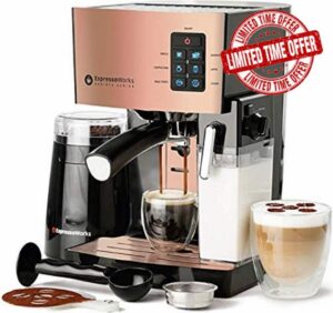 EspressoWorks 10Pc All-in-One Barista Bundle Espresso Machine & Cappuccino Maker