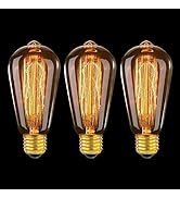MLOQI 3 Pack Vintage Edison LED Light Bulbs 4W 2700K E27 Squirrel Cage Shaped LED Dimmable Bulbs ...