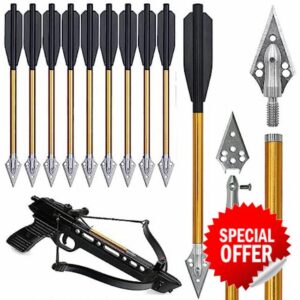 6.7 Inch Aluminium Crossbow Bolts Arrows with High Impact 50-Pounds And 80-Pounds for Mini Hunting Pistol Precision Target Arrow Archery