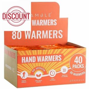 Bramble - 80 Hand Warmers (40 Packs) Pocket Glove Warmers - Suitable for Hiking