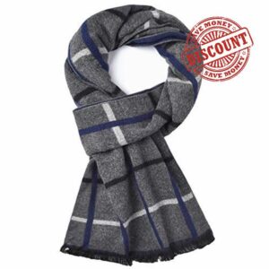 CUNDOU Cold Weather Scarves Thick Cashmere Scarf For Men Warm Soft Wool Scarf For Winter Autum