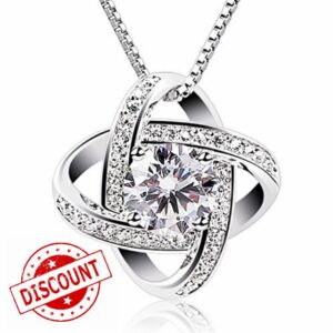 B.Catcher Women Necklaces Sterling Silver Cubic Zirconia Pendant Gemini Necklace