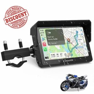 [2023 Newest ] Carpuride W502 Motorcycle GPS Wireless Portable Apple Carplay/Android Auto Waterproof Car Stereo