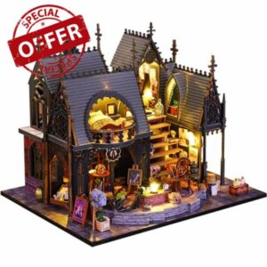 DIY Book Nook Kit - DIY Miniature Dolls House Kit with Furniture and LED Light