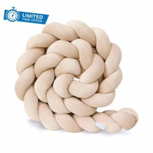 LOVEXIN 3 Shares Baby Crib Bumper Cotton Cushion Soft Knot Pillow Knotted Cot Bumpers Bed Braid Pillows Cushion Baby Bed Set All Round Braided Protector for Room Decor