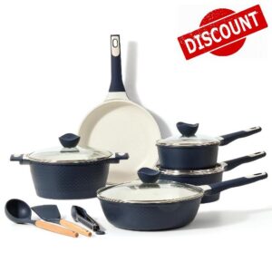 CAROTE 12PCS Pots and Pans Set with Non-Stick Coating