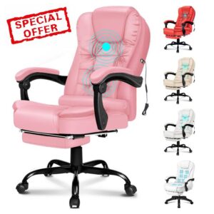 ELFORDSON Pink Office Chair for Home Office
