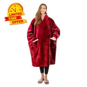 Aisbo Oversized Blanket Hoodies for Women - Sherpa Fleece Wearable Hoodie Blanket for Mens Adult
