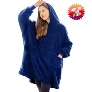Aisbo Oversized Wearable Blanket Hoodie Women - Fluffy Warm Hoodie Blanket for Mens Adult