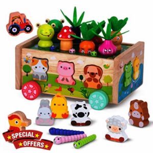 KMTJT Montessori Wooden Toddler Toys for 1 2 3 Years Old Boys Girls
