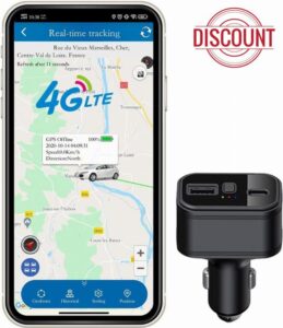 GPS Tracker for Car 4G Car Charger Real-Time Tracking Device Installation-Free Wireless Anti-theft SOS Alarm GPS Tracker Devices USB Car Charger Tracker No Subscription 4G TK818