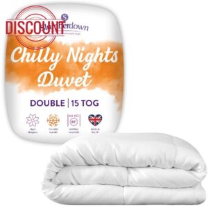 Slumberdown Chilly Nights Double Duvet - 15 Tog Extra Warm & Thick Heavyweight Quilt Ideal for Cold Winter Nights - Cosy & Toasty