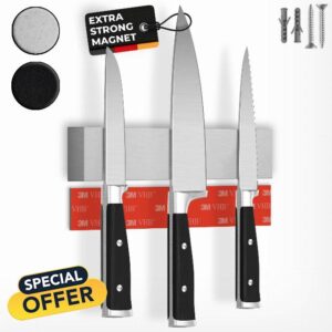 CUCINO Magnetic Knife Holder for Wall - 25cm (10") incl. Self Adhesive Magnetic Strip