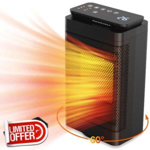 Electric Space Heater with Fan - 1500W Heaters for Home Portable Small Room Heater Low Noise