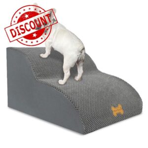 Nepfaivy Dog Steps Stairs for Bed - Non-Slip Pet Stairs for Small Dogs and Cats