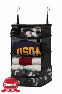 ELEZAY Hanging Packing Cubes Transformable Garment Closet Organisers Storage for Suitcases Carry on Luggage Compression Travel Bag with Shelves for Hotel Wardrobe Camper Accessories Large