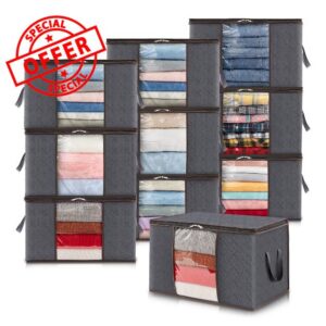 Lifewit Large Capacity Clothes Storage Bag Organizer with Reinforced Handle Thick Fabric for Comforters