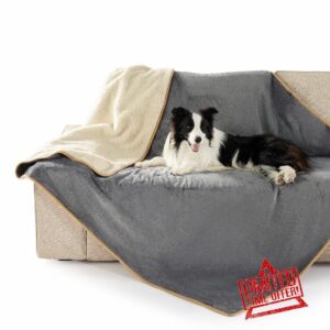 Lesure Waterproof Fleece Blanket Washable - 152x127cm Large Blanket For Kids and Large Dogs