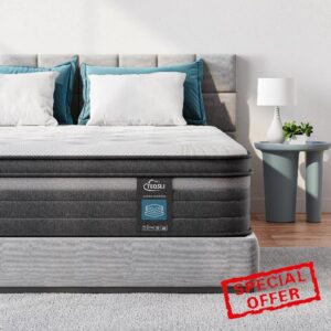 TeQsli Gel Memory Foam Pocket Sprung King Mattress 5FT with Breathable Soft Fabric