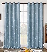 Deconovo Total Blackout Curtains Soft Silk Satin Tangram Pattern Curtains for Bedroom 52 x 63 Inc...