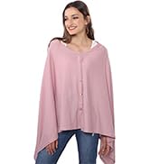 DiaryLook Ladies Button Cashmere Feel Multiway Poncho Shawl Scarf Wrap for Women