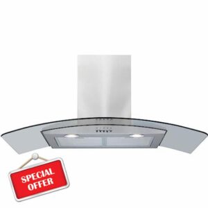 Amica AEC90SS 90cm curved glass extractor