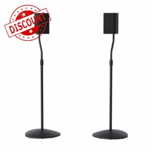 Sanus Adjustable Height Speaker Stand - Extends 28" to 38" - Holds Satellite & Small Bookshelf Speakers (i.e. Bose