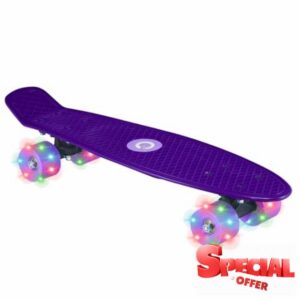 EVO 22' Light Up Penny Board | Skateboard For Beginners Or Pro's | Light Up Wheel Skateboard For Kids & Teenagers | Mini Cruiser Complete Board | Suitable For All Aged 3+