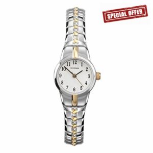 Sekonda Womens 20mm Analogue Quartz Watch with White Dial and Two Tone Stainless Steel Bracele