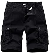 iCKER Mens Multi-Pocket Cotton Shorts Camo Cargo Shorts Loose Fit Camouflage Short