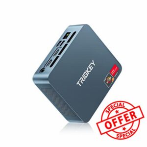 TRIGKEY Mini PC 8 Core 16 Thread Mini Computer Desktop PC Ryzen 7 5800H(Up to 4.4GHz) 16G DDR4+500G NVME SSD Micro PC | 8Core 2000MHz HD graphics | WIFI-6 | BT 5.2 | DP+HDMI | Type-C | USB 3.2