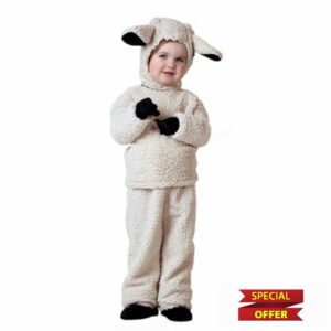 YTUCAS Kids Sheep Costume Fuzzy Long Sleeve Sweatshirt + Pants + Hat + Gloves + Socks Cute Halloween Christmas Outfi