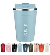 SUNTQ Reusable Coffee Cups Travel - Coffee Travel Mug with Leakproof Lid - Insulated Cup Thermal ...