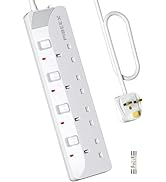 5M Extension Lead With USB, 13A 3250W 3 Way Power Strip with 2 USB Multi Power Plug Extension 5 M...