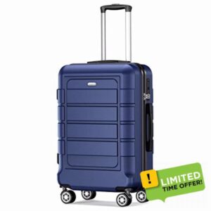 SHOWKOO Carry on Suitcase 20-Inch Small PC+ABS Hard Shell Lightweight Durable Travel Cabin Luggage with Double Spinner Wheels TSA Lock