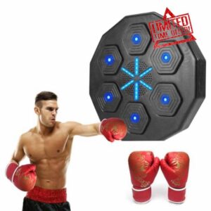 Uezeth Music Boxing Machine - Wall Mounted Bluetooth Smart Electronic Fun Punch Boxing Trainer - Improve Hand-Eye Coordination and Relieve Stress with Bluetooth Sensor and Backligh