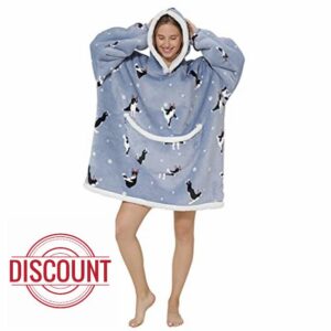 JOREAY Oversized Blanket Hoodie - Sherpa Fleece Wearable Blanket for Unisex Adult Women Men