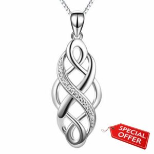 YFN Celtic Knot Necklace Created Opal Pendant Sterling Silver Infinity Love Jewelry
