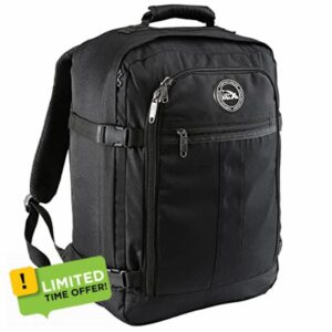 Cabin Max Metz 30 Litre Carry On Backpack 45 x 36 x 20 cm suitable for Easyjet underseat allowance (Black 45x36x20cm)