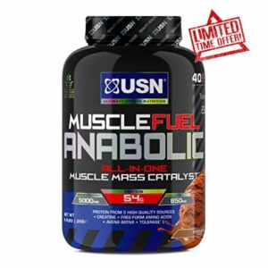USN Muscle Fuel Anabolic Chocolate All-in-one Protein Powder Shake (2kg): Workout-Boosting
