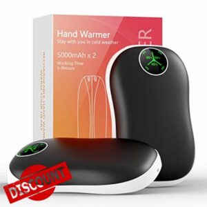 Hand Warmers Rechargeable 2 Pack - Jialexin 5000mAh*2 Large Hand Warmer Reusable- Electric Handwarmers Reusable Portable for Raynauds