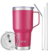 SUNTQ 30oz Tumbler with Handle - Reusable Travel Coffee Cup with Straw & Lid - Double Wall Vacuum...