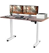 KAIMENG Height Adjustable Electric Standing Desk, Upgraded 160 x 80 cm Sit Stand Desk With Caster...